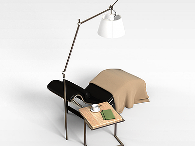 3d书房桌椅组合模型