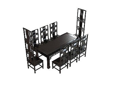 3d中式餐桌椅免费模型