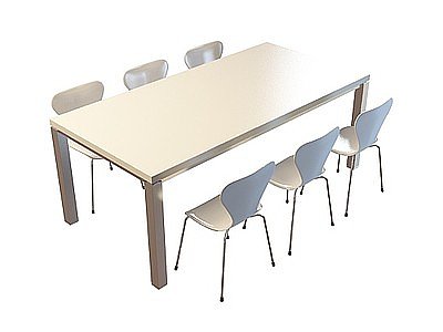 3d实木餐桌椅组合免费模型