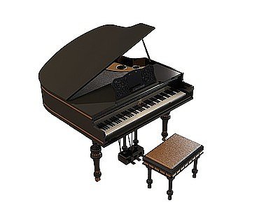 欧式豪华钢琴模型3d模型