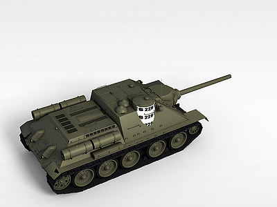 苏联SU-100反坦克模型3d模型