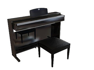 音乐钢琴带凳子模型3d模型