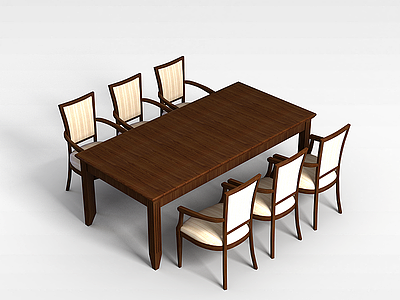 3d简单的桌椅组合模型
