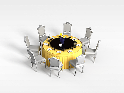 酒店餐桌椅模型3d模型