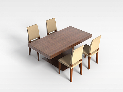 3d饭店餐桌椅模型