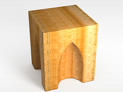 方木凳模型3d模型
