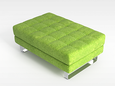 3d淡绿色沙发凳模型