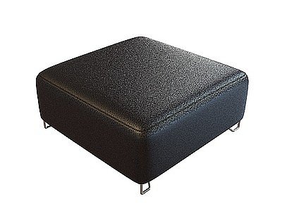 黑色皮革凳模型3d模型