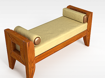 床尾凳床榻模型3d模型
