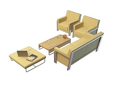 3d组合式沙发茶几组合免费模型