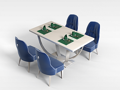 3d时尚桌椅组合模型