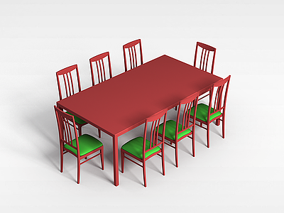 3d中式古典实木桌椅模型