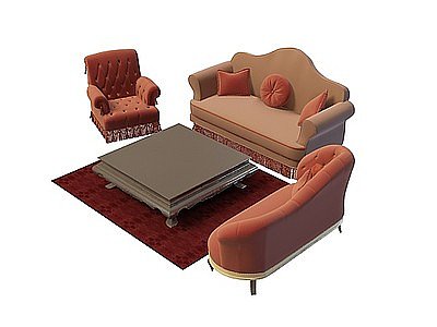 3d超软沙发茶几组合免费模型