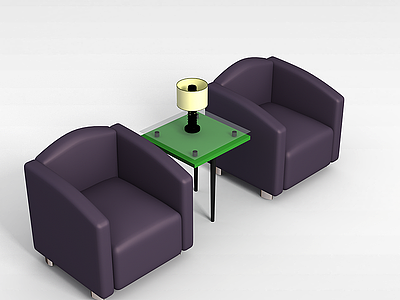 商务沙发茶几模型