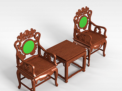 3d中式客厅桌椅模型