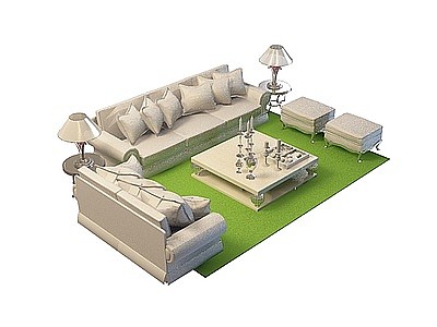 3d现代时尚沙发茶几免费模型