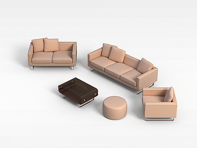 3d客厅<font class='myIsRed'>时尚沙发</font>茶几模型