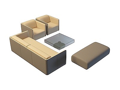 小户型沙发茶几组合模型