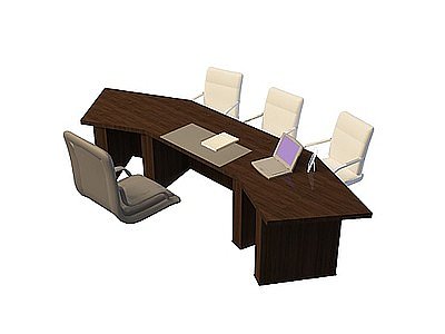 豪华办公桌椅模型