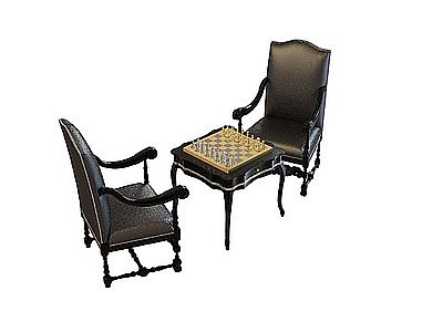 古典休闲桌椅模型