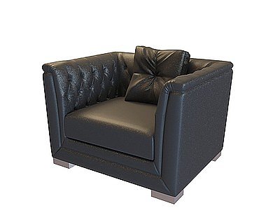 3d黑色皮沙发免费模型