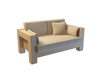 实木双人沙发模型3d模型