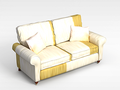 现代布艺双人沙发模型3d模型