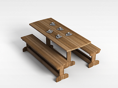 饭店餐桌椅模型3d模型