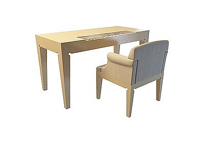 简欧桌椅组合模型