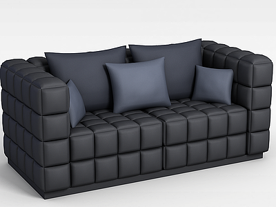 皮质双人沙发模型3d模型