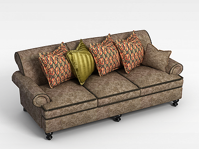 欧式布艺沙发模型3d模型