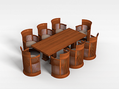 3d创意型餐桌椅模型