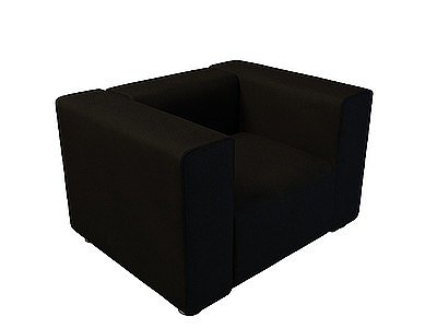 3d黑皮单人沙发免费模型