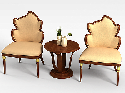 商务休闲桌椅模型3d模型