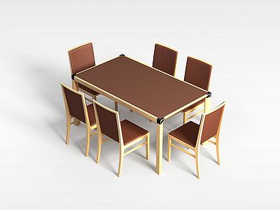 3d<font class='myIsRed'>简约餐厅</font>桌椅模型