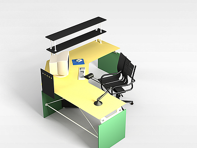 3d工作桌椅模型