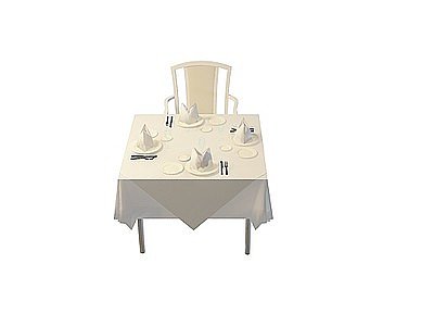 独立餐桌椅模型