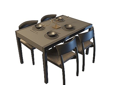3d个性古典桌椅模型