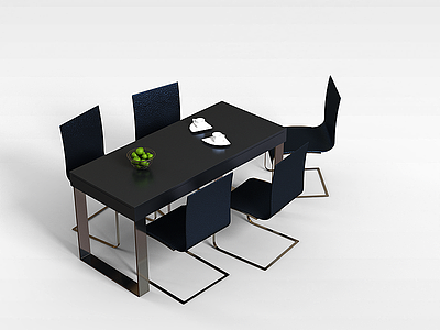 3d家用餐桌椅模型