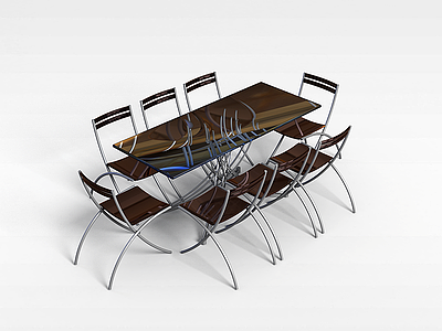 3d现代休闲桌椅模型