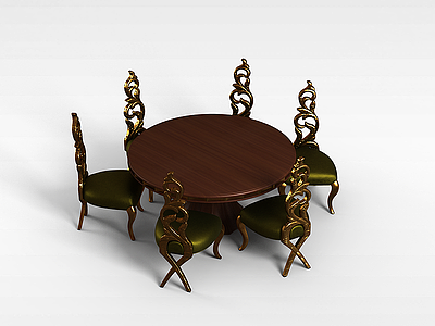 欧式创意桌椅模型3d模型