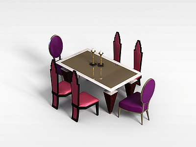 时尚餐厅桌椅模型3d模型