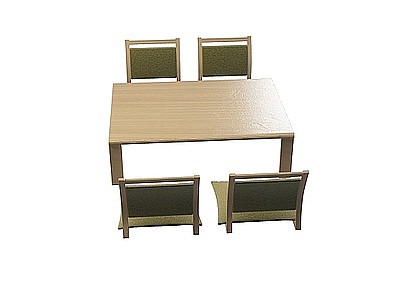 3d简约木质桌椅免费模型