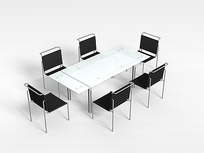 3d简约现代会议桌椅模型