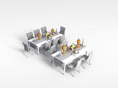 现代餐厅桌椅模型3d模型