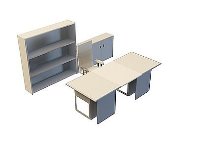 书房桌椅组合模型