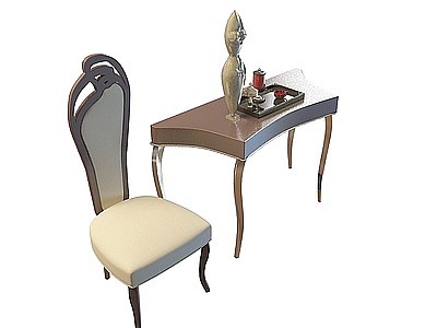 3d欧式茶桌椅免费模型