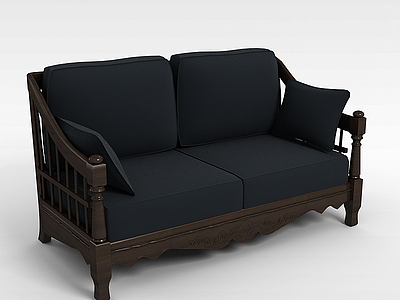 3d欧式双人沙发模型