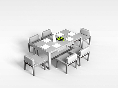 3d现代桌椅模型
