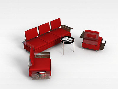 大厅沙发茶几组合模型3d模型